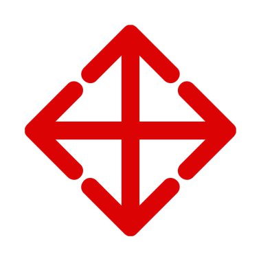 Beyaz bir arka plan üzerinde gösterilen simge okları genişletin