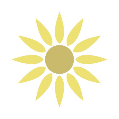 beyaz arkaplanda izole edilmiş düz biçimdeki çiçek simgesi. 