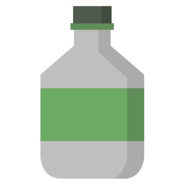 Tıbbi şişe ikonu. Web için şişe vektör simgelerinin düz çizimi