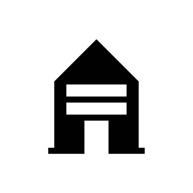 ev vektörü glyph düz simgesi