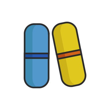 Beyaz arkaplanda izole edilmiş moda ikonu hapları