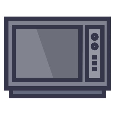 Mikrodalga fırın ikonu. Beyaz arkaplanda resim