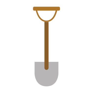 Kazı ve inşaat ikonu için kürek, moda tarzı, beyazda izole  