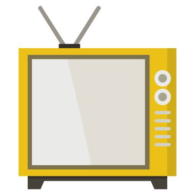 Beyaz arkaplanda televizyon simgesi izole edildi