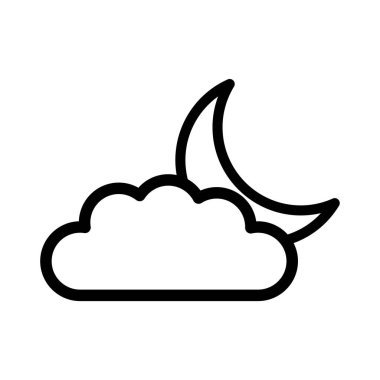 Ay hilal vektör simgesi olan bulut