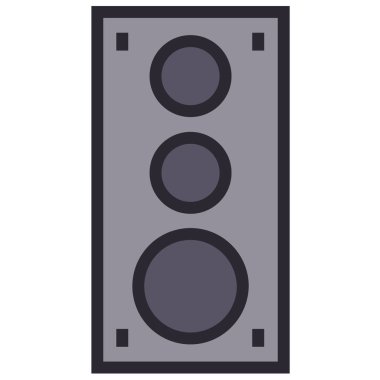 Ses hoparlörü simgesi. Subwoofer simgesi beyazda izole edildi 
