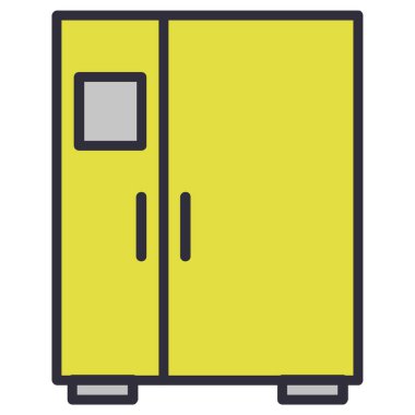 Beyaz arka plan üzerinde izole buzdolabı simgesi