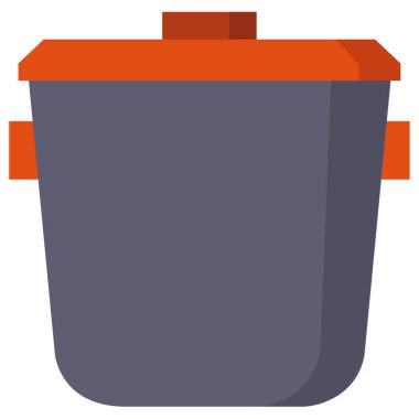 Mutfak çömleği simgesi beyaz arkaplanda izole edilmiş düz stil. 