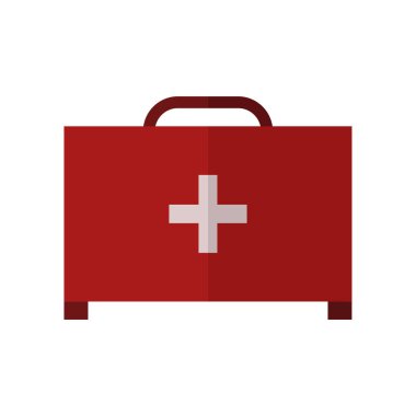 İlk yardım kiti simgesi beyaz arka plan üzerinde izole