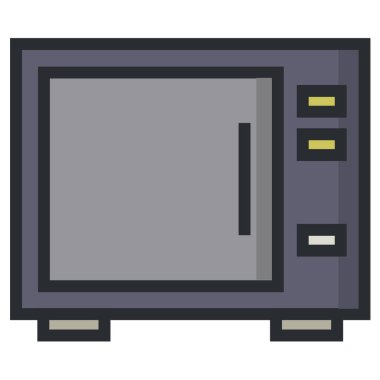 Mikrodalga fırın ikonu. Beyaz arkaplanda resim