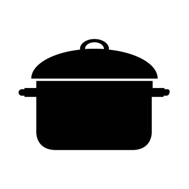 Beyaz arkaplanda pişirme tenceresi, illüstrasyon, vektör.