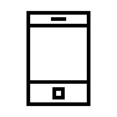 Beyaz arkaplanda akıllı telefon simgesi, modern cep telefonu simgesi 