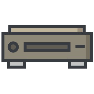 DVD Oyuncu vektör çizimi beyaz arkaplanda izole edildi