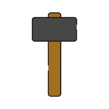 Beyaz arka plan üzerinde çekiç simgesi    