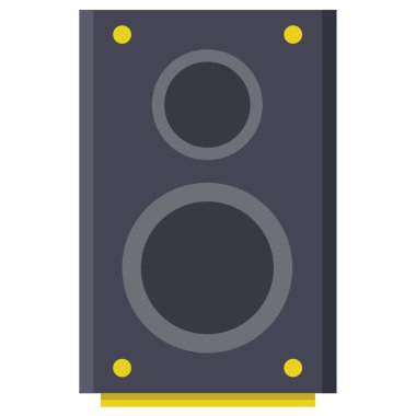 Ses hoparlörü simgesi. Subwoofer simgesi beyazda izole edildi 