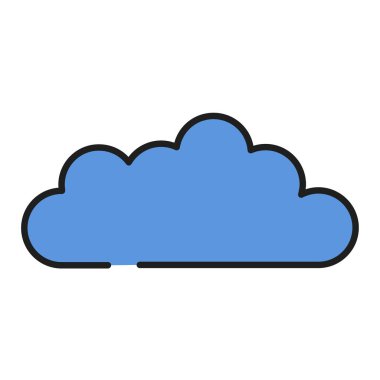 Bulut simgesi, hava simgesi beyazda izole edildi 