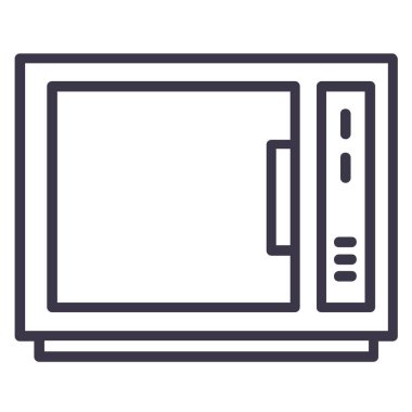 Mikrodalga fırın ikonu. Beyaz arkaplanda resim