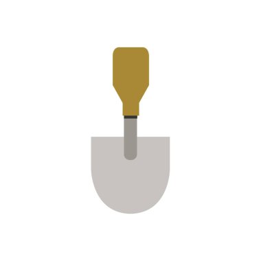 Kazı ve inşaat ikonu için kürek, moda tarzı, beyazda izole  