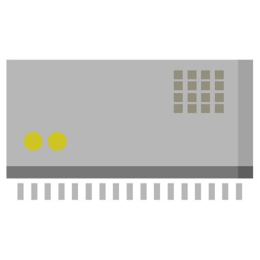 bir işlemcinin düz renk retro karikatürü