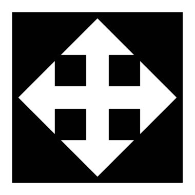 Beyaz bir arka plan üzerinde gösterilen simge okları genişletin