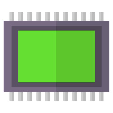 Beyaz arkaplanda izole edilmiş mikroçip simgesi