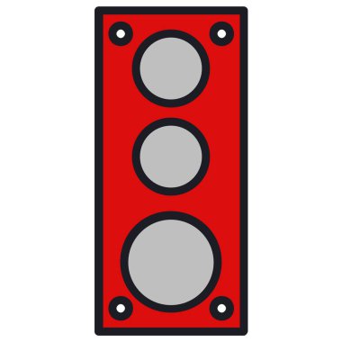 Ses hoparlörü simgesi. Subwoofer simgesi beyazda izole edildi 