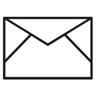 Posta zarfı simgesi. İzole edilmiş beyaz arkaplan üzerindeki e- posta iletisi vektör illüstrasyonu 