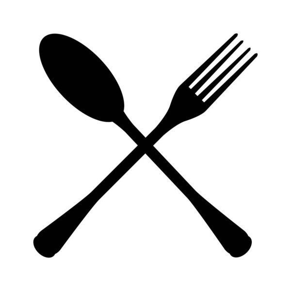 вилка, нож, вилка, ложка иконка, векторная иллюстрация