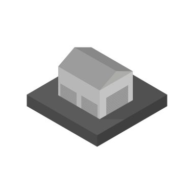 Tek izole bina simgesinin vektör illüstrasyonu