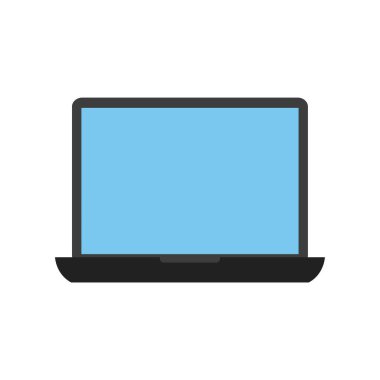 Beyaz arka planda yalıtılmış dizüstü bilgisayar simgesi