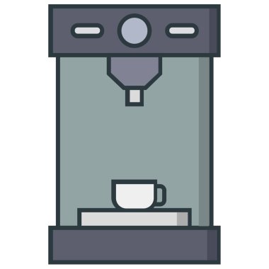 Kahve makinesi simgesi, vektör illüstrasyonu