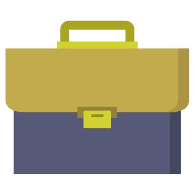 Evrak Çantası'nı düz simgesi beyaz arka plan üzerinde izole