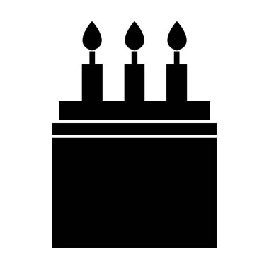 Mumlu pasta ikon vektörü. Pasta sembolü. izole edilmiş sınır çizimi