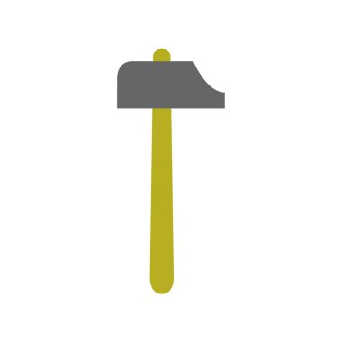 Beyaz arka plan üzerinde çekiç simgesi    