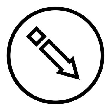 ok vektörü ince çizgi simgesi