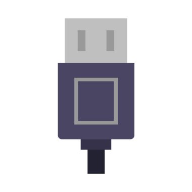 Beyaz arkaplanda modern usb kablo simgesi     