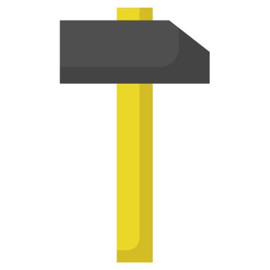 Beyaz arka plan üzerinde çekiç simgesi    