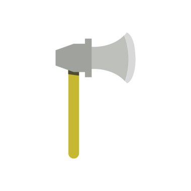 Düz bir arkaplanda izole edilmiş balta simgesi. 