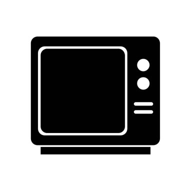 Beyaz arkaplanda televizyon simgesi izole edildi