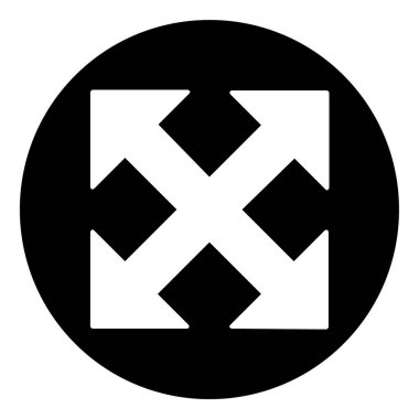 Beyaz bir arka plan üzerinde gösterilen simge okları genişletin