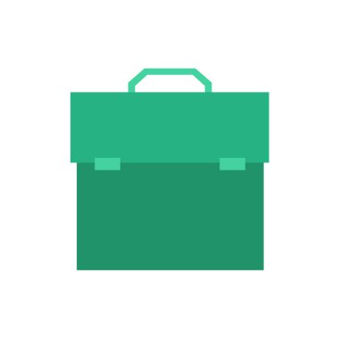 Yeşil evrak çantasının vektör çizimi izole edildi 