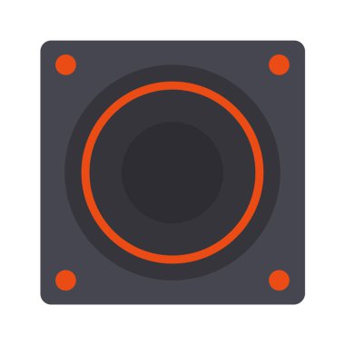 Ses hoparlörü simgesi. Subwoofer simgesi beyazda izole edildi 