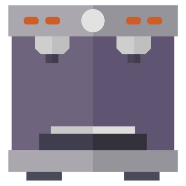 Kahve makinesi simgesi, vektör illüstrasyonu