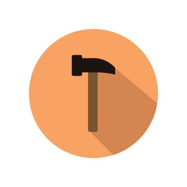 çekiç yuvarlak ikon vektör illüstrasyonu