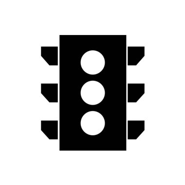 Düz bir arkaplan üzerinde izole edilmiş trafik ışığı simgesi. 