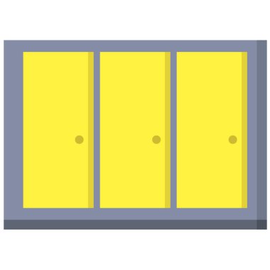 Mutfak dolabı simgesi beyaz bir arkaplanda izole edilmiş düz stil. 