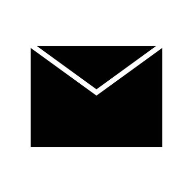 Posta zarfı simgesi. İzole edilmiş beyaz arkaplan üzerindeki e- posta iletisi vektör illüstrasyonu 