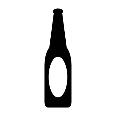 bira şişesi simgesi, basit siyah vektör illüstrasyonu