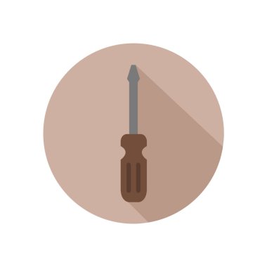 beyaz arkaplanda tornavida düz simgesi