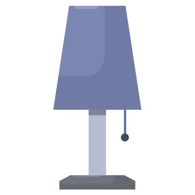 Masa lambası beyaz arkaplanda izole edildi, vektör illüstrasyonu
